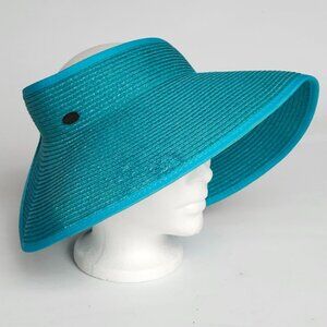DISNEY'S CASTAWAY CAY Wide Brimmed Sun Hat SCALA TEAL HAT Pack away hat